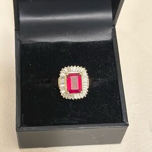 Effy 14K Yellow Gold Ruby Diamond ring